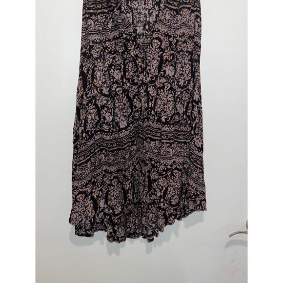 L*Space Black Floral Sleeveless Boho Print Flowy Mini Dress Women's Size XS/S - Picture 4 of 9